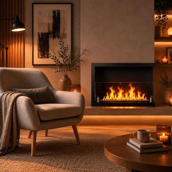 Divina Fire Camino a Bioetanolo da Incasso ad Angolo Biocamino Angolare 60x45 SUTRI 60 DX - DF600DX
