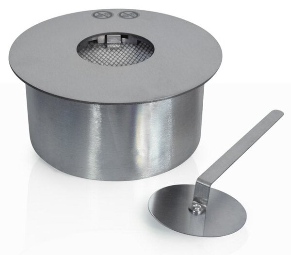 Bruciatore Rotondo per Camino a Bioetanolo Ø22x10 cm 2,5 lt Senza Vetro in Acciaio Inox