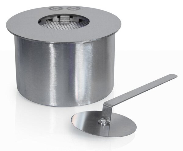 Bruciatore Rotondo per Camino a Bioetanolo Ø17x10 cm 1,5 lt Senza Vetro in Acciaio Inox
