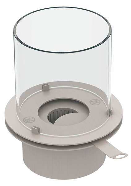 Bruciatore Rotondo per Camino a Bioetanolo Ø25x31 cm 1,5 lt con Vetro in Acciaio Inox