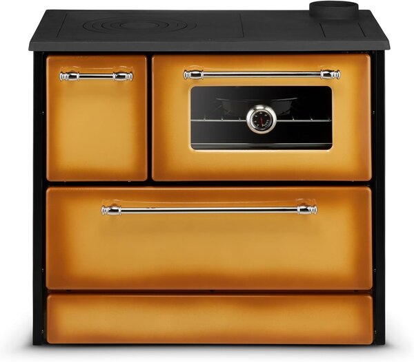 Cucina Stufa a Legna 9 kW 87x51x79 cm Beatrice in Acciaio e Ghisa Cappuccino
