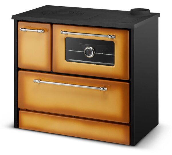 Cucina Stufa a Legna 9 kW 87x51x79 cm Beatrice in Acciaio e Ghisa Cappuccino