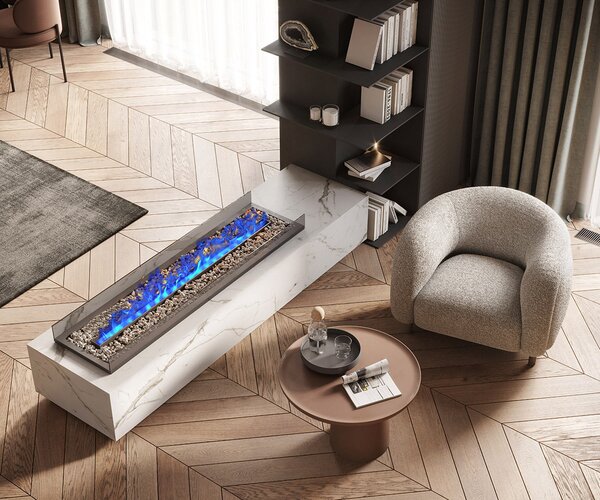 Camino elettrico 3D a vapore acqueo da incasso, Led, con l’app, ElectricSun MISTique medio 100 cm