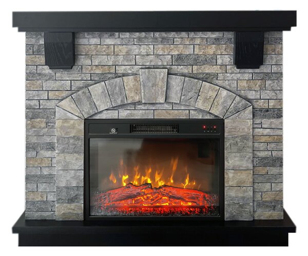 Camino elettrico GREYSTONE ElectricSun, con effetto sonoro, 3 colori, con l’app, L115xH102cm