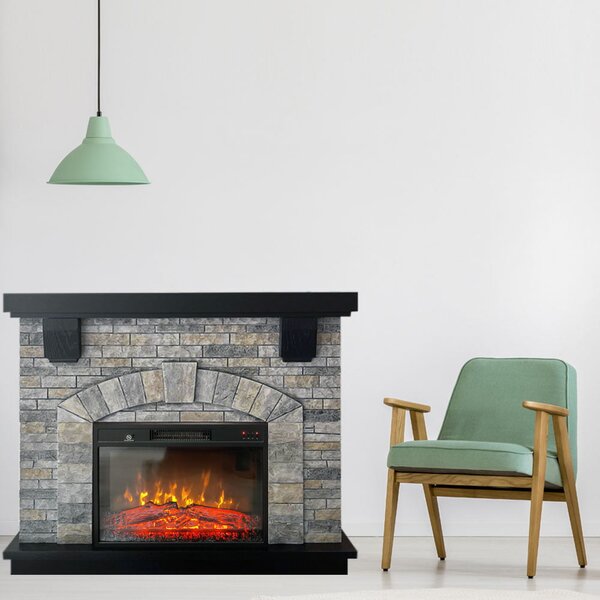 Camino elettrico GREYSTONE ElectricSun, con effetto sonoro, 3 colori, con l’app, L115xH102cm