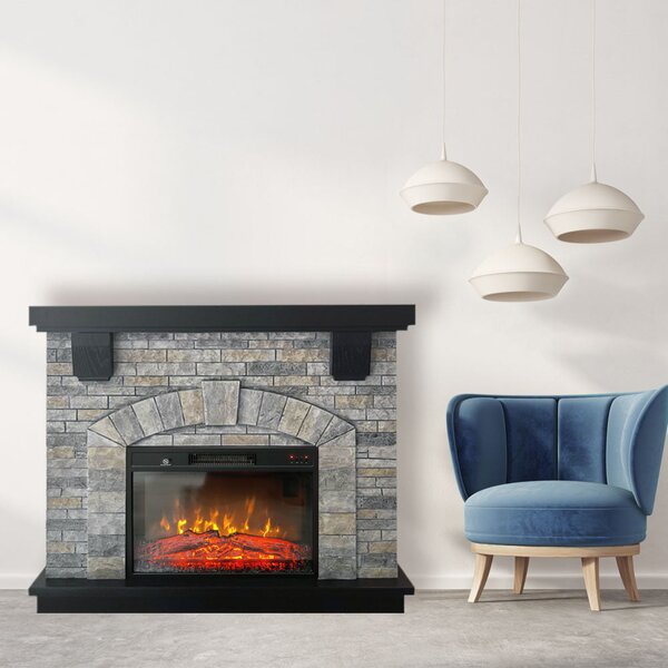 Camino elettrico GREYSTONE ElectricSun, con effetto sonoro, 3 colori, con l’app, L115xH102cm
