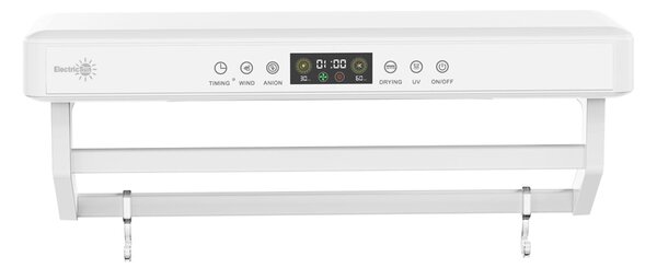 Asciugasalviette Elettrico con Disinfettante UV per Bagno/Cucina, a parete, L60cm, 450W, ElectricSun PREMIUM bianco