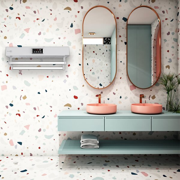 Asciugasalviette Elettrico con Disinfettante UV per Bagno/Cucina, a parete, L60cm, 450W, ElectricSun Standard bianco