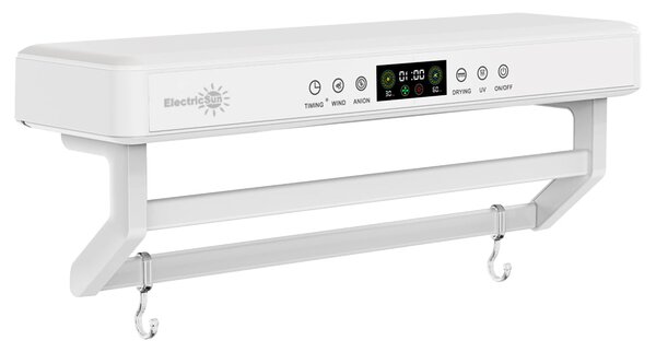 Asciugasalviette Elettrico con Disinfettante UV per Bagno/Cucina, a parete, L60cm, 450W, ElectricSun PREMIUM bianco