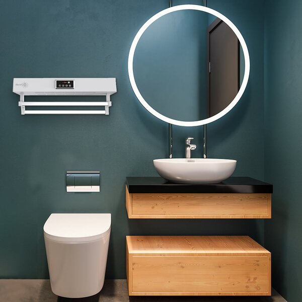Asciugasalviette Elettrico con Disinfettante UV per Bagno/Cucina, a parete, L60cm, 450W, ElectricSun Standard bianco