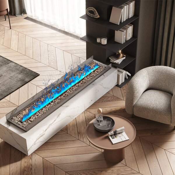 Camino Elettrico LED Natalizio Home @ Styling - 57x25 Cm, Con Finestra In Vetro, Effetto Fiamma Sicuro