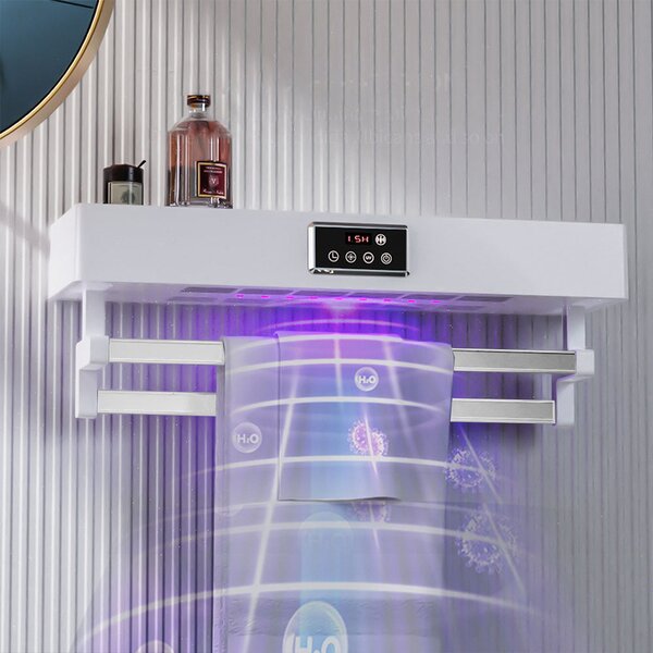 Asciugasalviette Elettrico con Disinfettante UV per Bagno/Cucina, a parete, L60cm, 450W, ElectricSun Standard bianco