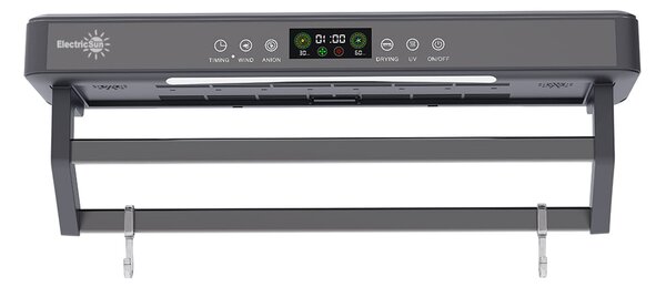Asciugasalviette Elettrico con Disinfettante UV per Bagno/Cucina, a parete, L60cm, 450W, ElectricSun PREMIUM Grigio