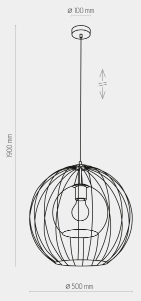 Lampadario a sospensione con filo UNIVERSO 1xE27/60W/230V