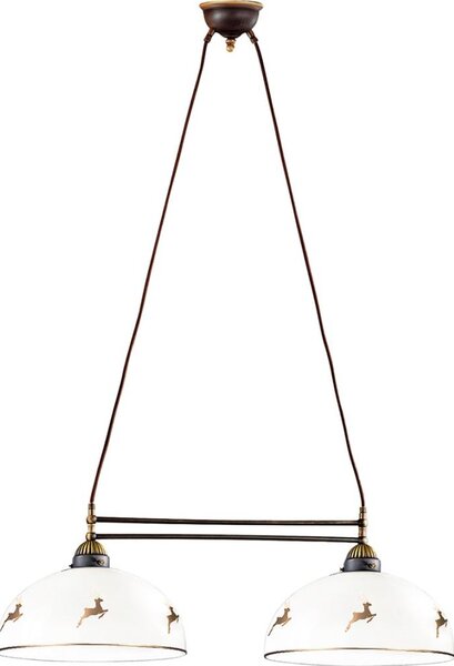 Kolarz 731.82.151 - Lampadario sospeso a cavo NONNA 2xE27/75W/230V, decorazione a forma di cervo, finitura rose gold