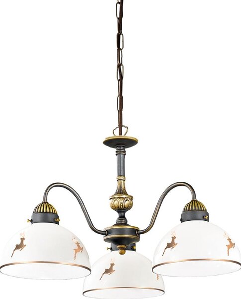 Kolarz 731.83.150 - Lampadario a catena NONNA 3xE27/75W/230V con corna di cervo, oro rosa