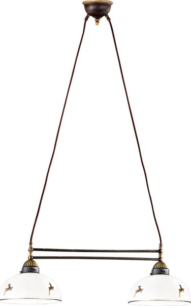 Kolarz 731.82.150 - Lampadario a cavo NONNA 2xE27/75W/230V cervo oro rosa