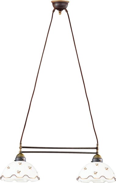 Kolarz 731.82.160 - Lampadario sospeso con cavo NONNA 2xE27/75W/230V, decorazione a fiori, oro rosa