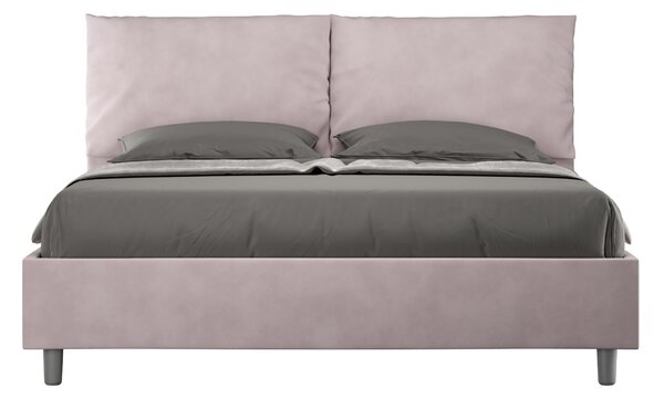 Letto Matrimoniale 160x190 cm con Rete e Contenitore Giroletto con Alzata Comoda Imbottito in Microfibra Antea Glicine