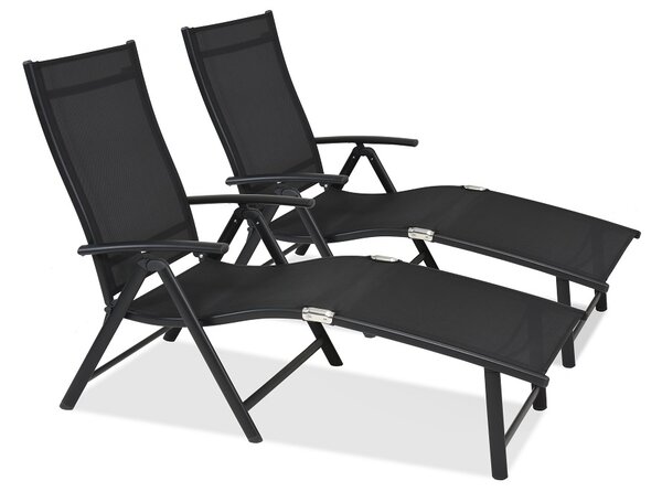 Set di due sdrai Toulouse di Garden Point in alluminio nero
