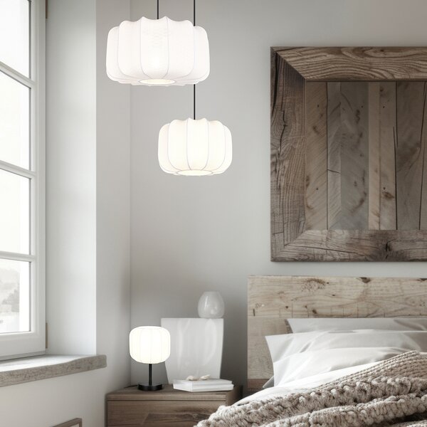 Lampada a sospensione Japandi nera e bianca 40cm - Madleine
