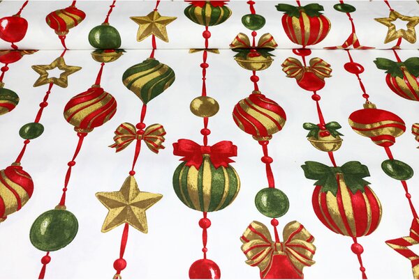 Tessuto cotone al metro con decorazioni natalizie