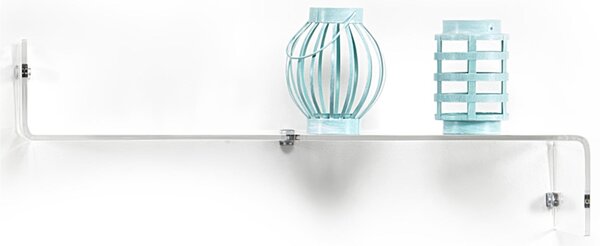 Mensola In Plexiglass Trasparente FORMA Z LEFT Dimensioni 76x20x h 27 cm - Portata Max 4 kg ideale camere da letto o angoli di casa colore trasparente