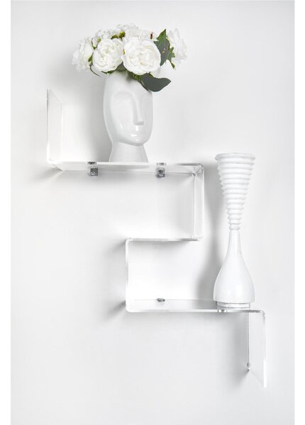 Mensola In Plexiglass Trasparente Dimensioni 70x47x h 17,5 cm - Portata Max 4 kg ideale camere da letto o angoli di casa colore trasparente
