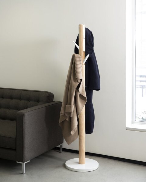 Appendino in legno bianco in gomma naturale Flapper - Umbra