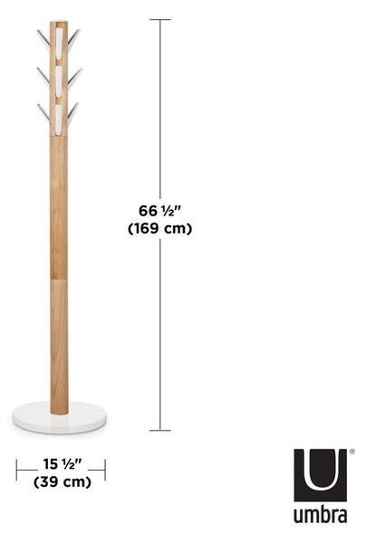 Appendino in legno bianco in gomma naturale Flapper - Umbra