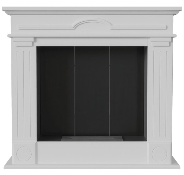 Camino Bioetanolo DECEMBER T�V Bianco 95x28x87 cm, Facile Montaggio, Ecologico - Certificato di Sicurezza