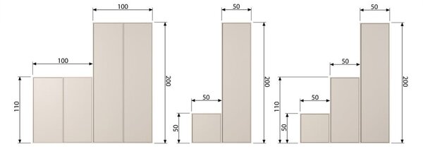 Armadio modulare in legno di pino crema 100x200 cm Daily - vtwonen