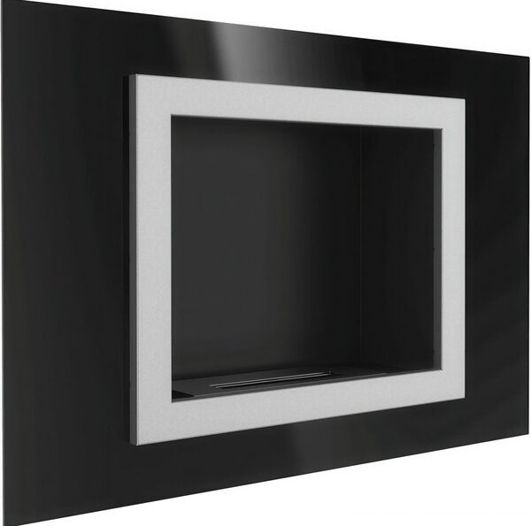 Camino Bioetanolo da Parete OSCAR T�V Nero - 90x19.1x63 cm, Sicurezza Certificata, Ventilazione, Gestione Fiamma Facile