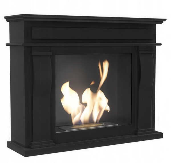 Camino Bioetanolo Portale OCTOBER T�V Nero - Altezza 95.9 cm, Dimensioni 115x33 cm, Peso 52 kg, Certificato ISO 9001:2015 & T�V