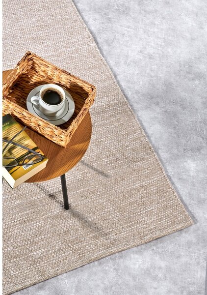 Tappeto beige tessuto a mano in lana 60x90 cm Pradesh Linen White - Elle Decoration
