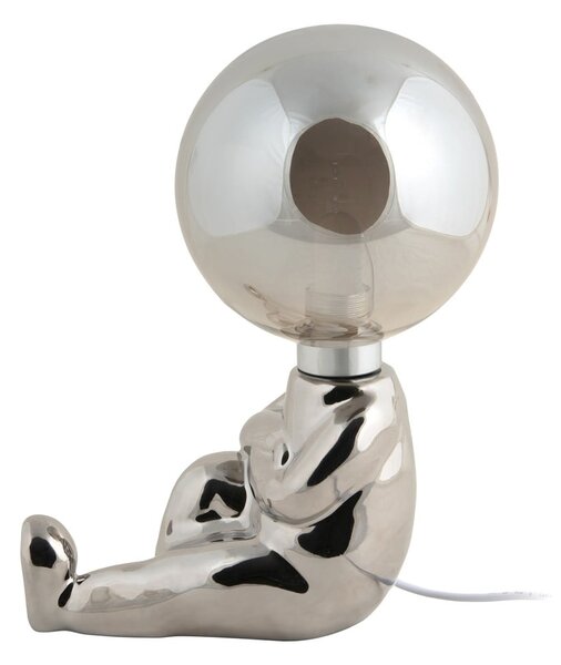 Lampada da tavolo per bambini argentata Joey – Leitmotiv