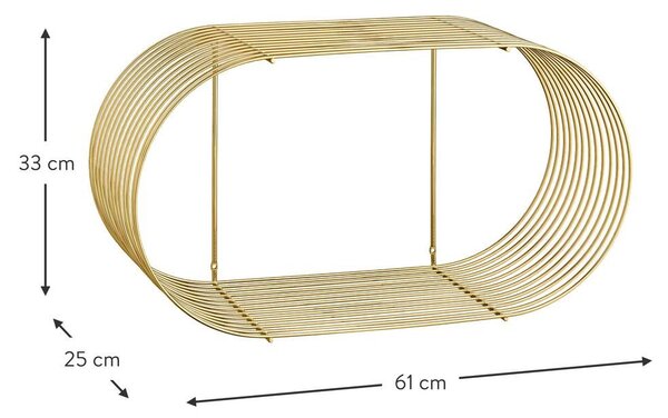 Mensola da parete in metallo Curva, larg. 61 cm