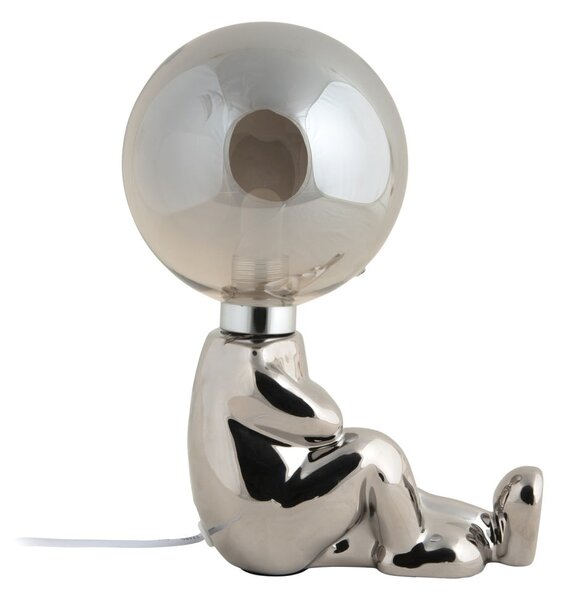 Lampada da tavolo per bambini argentata Joey – Leitmotiv