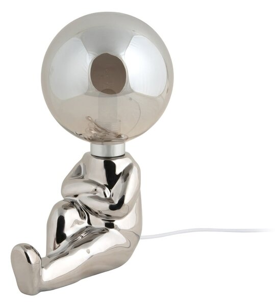 Lampada da tavolo per bambini argentata Joey – Leitmotiv