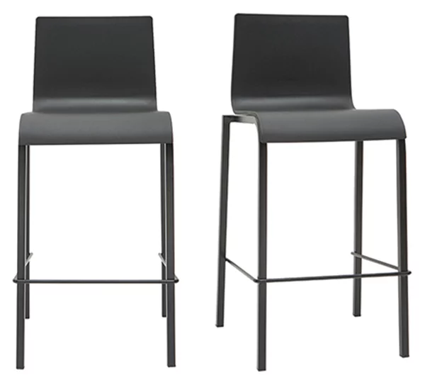 Sgabelli da bar di design impilabili neri H65 cm (set di 2) KUPA