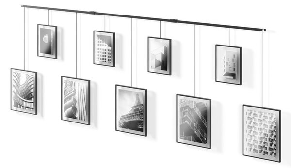 Cornici da parete in metallo nero in set da 9 pezzi 223x77,5 cm Exhibit - Umbra