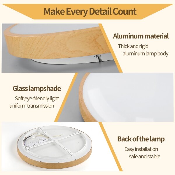 Brilagi-LED lampada dimmerabile GLASS POOL DOUBLE LED/80W/230V 60 cm, finitura effetto legno + telecomando