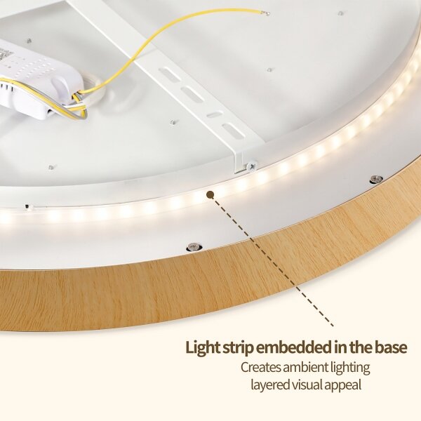 Brilagi-LED lampada dimmerabile GLASS POOL DOUBLE LED/80W/230V 60 cm, finitura effetto legno + telecomando