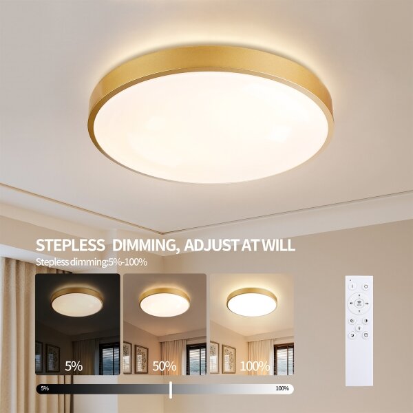 Brilagi - Lampada LED dimmerabile GLASS POOL DOUBLE LED/80W/230V 60 cm dorata + telecomando