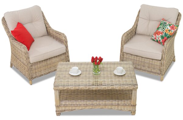Set in technorattan Toledo Terrace Garden Point beige