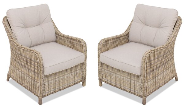 Poltrona in tecnorattan Toledo beige 2 pezzi