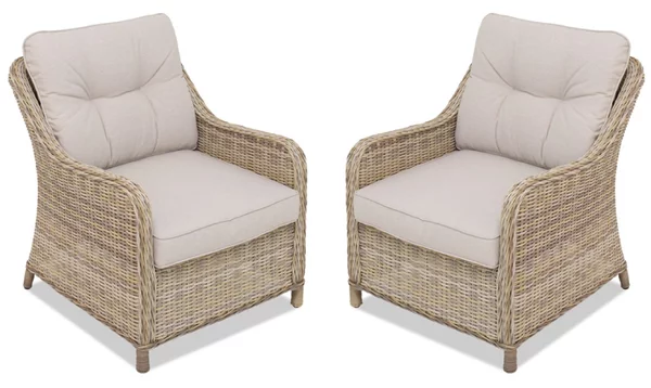 Poltrona in tecnorattan Toledo beige 2 pezzi
