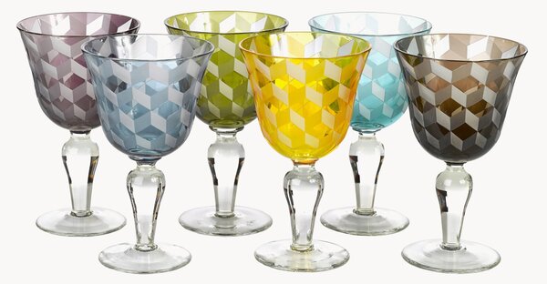 Set di 6 bicchieri da vino Blocks