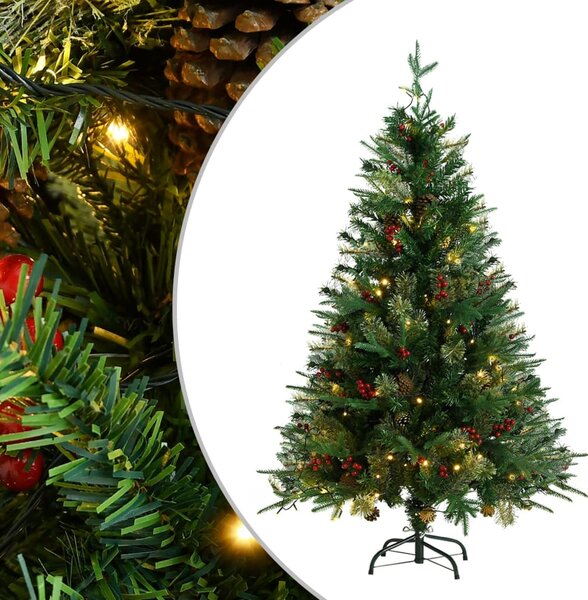 HOMCOM Albero di Natale Alto 195cm Realistico con Pigne Decorative