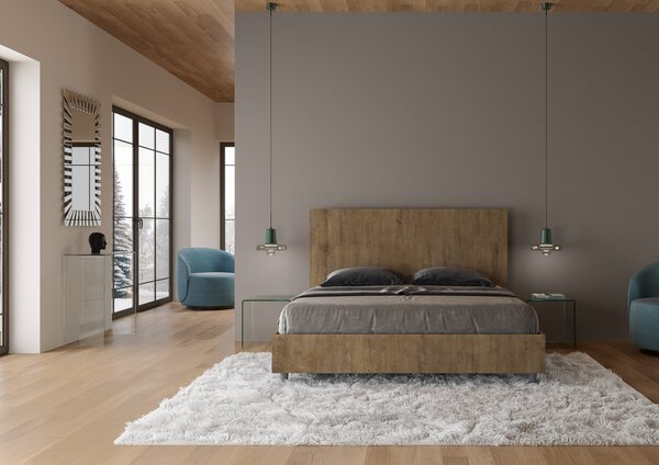 Letto Matrimoniale 160x190 cm Senza Rete Testata Dritta New Egos Noce